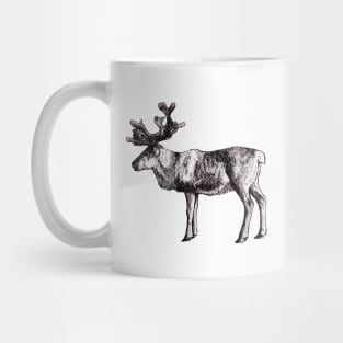 Reindeer Ink Drawing Mug